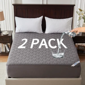 2 Pack Waterproof Mattress Protector Queen Size, Deep Pocket Fit, Washable 2 Pack Waterproof Mattress Protector Queen Size, Deep Pocket Fit, Washable