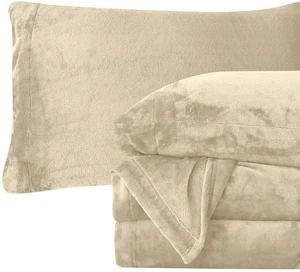 Luxuriously Soft 4-Piece Velvet Plush Flannel Sheet Set - Premium Quality - Cozy Warm, Anti-Static, Non Pilling Fuzzy Velvet Flannel Fleece Deep Pocket Sheet Set - Queen, Cream Luxuriously Soft 4-Piece Velvet Plush Flannel Sheet Set - Premium Quality - Cozy Warm, Anti-Static, Non Pilling Fuzzy Velvet Flannel Fleece Deep Pocket Sheet Set - Queen, Cream