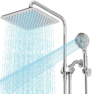 High Pressure Rain Shower Head Combo Adjustable Bar(Up to 13.4") Chrome
Dual Shower Head,10" Fixed Rainfall Showerhead,7 Spray Handheld Shower Heads,71" Hose, Tall People Friendly High Pressure Rain Shower Head Combo Adjustable Bar(Up to 13.4") Chrome
Dual Shower Head,10" Fixed Rainfall Showerhead,7 Spray Handheld Shower Heads,71" Hose, Tall People Friendly