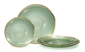 50 Plates Pack (25 Guests)-Wedding Party Disposable Plastic Plate Set -25 x 10'' Dinner + 25 x 7'' Salad & Dessert plates (Belize in Green & Gold) 50 Plates Pack (25 Guests)-Wedding Party Disposable Plastic Plate Set -25 x 10'' Dinner + 25 x 7'' Salad & Dessert plates (Belize in Green & Gold)