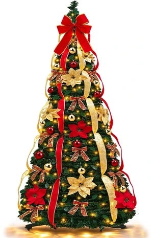 6.5 Ft Pop up Christmas Tree,Prelit 200 Warm White LED Lights,Opens Instantly,Fully Decorated,8 Lighting Modes & Timer,Fire-Resistant,Foldable,Collapsible Xmas Tree Outdoor Indoor Holiday Party Decor 6.5 Ft Pop up Christmas Tree,Prelit 200 Warm White LED Lights,Opens Instantly,Fully Decorated,8 Lighting Modes & Timer,Fire-Resistant,Foldable,Collapsible Xmas Tree Outdoor Indoor Holiday Party Decor