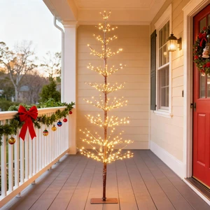 6FT 325L Lighted Starlit Tree, Warm White, for Home, Festival, Party, and Christmas Decoration, Indoor and Outdoor Use, Brown 6FT 325L Lighted Starlit Tree, Warm White, for Home, Festival, Party, and Christmas Decoration, Indoor and Outdoor Use, Brown