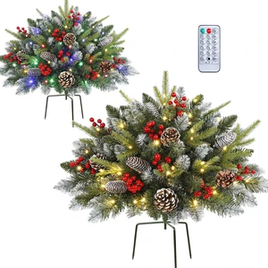 2 Set Prelit Artificial Christmas Urn Filler With Remote for Planter Decor
18 IN Outdoor Christmas Tree, 5 Timer Modes, 8 Lighting Modes, 50 Multi-Color Lights, Battery Operated for Xmas Decorations 2 Set Prelit Artificial Christmas Urn Filler With Remote for Planter Decor
18 IN Outdoor Christmas Tree, 5 Timer Modes, 8 Lighting Modes, 50 Multi-Color Lights, Battery Operated for Xmas Decorations