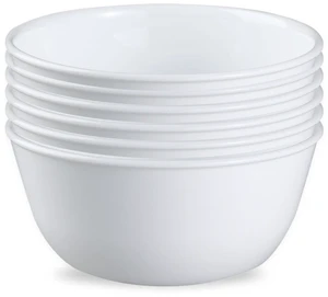 Vitrelle 28-oz Soup/Cereal Bowls Set of 6 Chip & Crack Resistant Dinnerware Bowls for Soup, Ramen, Cereal and More, Triple Layer Glass, Winter Frost White Vitrelle 28-oz Soup/Cereal Bowls Set of 6 Chip & Crack Resistant Dinnerware Bowls for Soup, Ramen, Cereal and More, Triple Layer Glass, Winter Frost White