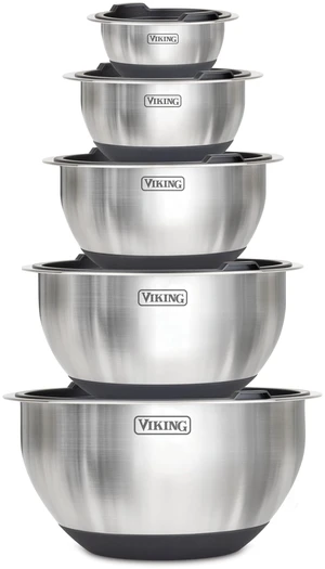 Mixing Bowls Set, 10 Piece Stainless Steel Kitchen Cookware, Non-Slip Silicone Base, Includes Tight Fit Lids, Dishwasher Safe, Black Mixing Bowls Set, 10 Piece Stainless Steel Kitchen Cookware, Non-Slip Silicone Base, Includes Tight Fit Lids, Dishwasher Safe, Black