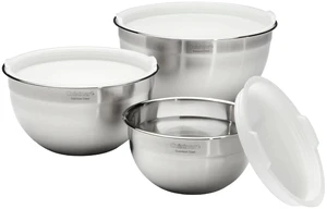 3-Piece Stainless Steel Mixing Bowl Set with Lids, CTG-00-SMB
1.5, 3 and 5 qt. bowls with matching lids, nesting storage, refrigerator, freezer and dishwasher safe 3-Piece Stainless Steel Mixing Bowl Set with Lids, CTG-00-SMB
1.5, 3 and 5 qt. bowls with matching lids, nesting storage, refrigerator, freezer and dishwasher safe