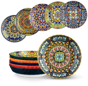 32 Oz Pasta Bowls Set of 6, Ceramic Bohemian Soup Salad Bowls
Dishwasher and Microwave Safe Ceramic, Large 11.5 Inch Colorful Glazed Finish, Versatile Serving Bowls for Cereal and Dining 32 Oz Pasta Bowls Set of 6, Ceramic Bohemian Soup Salad Bowls
Dishwasher and Microwave Safe Ceramic, Large 11.5 Inch Colorful Glazed Finish, Versatile Serving Bowls for Cereal and Dining