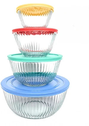 Ribbed Glass Mixing Bowl Set with Lids | *LID COLORS MAY VARY*
Ribbed Glass Design | Pastel-Colored Lids | 8 Piece Set | 3 Cup, 6 Cup, 10 Cup & 4.5 Quart Ribbed Glass Mixing Bowl Set with Lids | *LID COLORS MAY VARY*
Ribbed Glass Design | Pastel-Colored Lids | 8 Piece Set | 3 Cup, 6 Cup, 10 Cup & 4.5 Quart