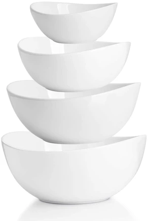 Porcelain Serving Bowls Set, 10-42 oz, Versatile for Salad, Soup, Snacks, Microwave Dishwasher Safe, White Porcelain Serving Bowls Set, 10-42 oz, Versatile for Salad, Soup, Snacks, Microwave Dishwasher Safe, White