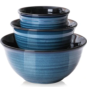 Ceramic Serving Bowls Set, 2.1/1.0/0.5 Qt Nesting Bowls, Blue
Handmade Medium Mixing Bowls for Entertaining and Party, Kitchen Bowls for Housewarming Gifts, Microwave Dishwasher Safe Ceramic Serving Bowls Set, 2.1/1.0/0.5 Qt Nesting Bowls, Blue
Handmade Medium Mixing Bowls for Entertaining and Party, Kitchen Bowls for Housewarming Gifts, Microwave Dishwasher Safe