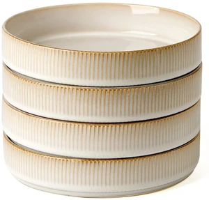 Star 7.5" Pasta Bowls Set of 4, Plate Bowls, Cappuccino White
Double Reactive Glaze, Microwave & Dishwasher Safe, Lead-free and Cadmium-free, Stoneware Scratch Resistant, Kitchen Bowls Star 7.5" Pasta Bowls Set of 4, Plate Bowls, Cappuccino White
Double Reactive Glaze, Microwave & Dishwasher Safe, Lead-free and Cadmium-free, Stoneware Scratch Resistant, Kitchen Bowls