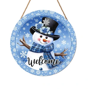 Welcome Winter Snowman Blue Sign for Front Door Christmas Snowflake Wood Door Hanger 12"x12" Holiday Welcome Decorations Rustic Wreath Wall Hanging Decorative for Home Wall Porch Yard Garden Welcome Winter Snowman Blue Sign for Front Door Christmas Snowflake Wood Door Hanger 12"x12" Holiday Welcome Decorations Rustic Wreath Wall Hanging Decorative for Home Wall Porch Yard Garden