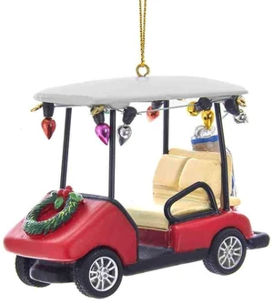 Golf Cart with Wreath Ornament Golf Cart with Wreath Ornament