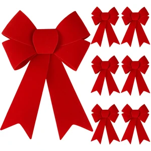 6 Pcs Christmas Red Bow 12 x 9 Inches Wreath Bows Christmas Velvet Bows Large Xmas Tree Decorations PVC Hanging Ornaments Handmade Crafts for Home Indoor Outdoor Fence Stairs Railing Party 6 Pcs Christmas Red Bow 12 x 9 Inches Wreath Bows Christmas Velvet Bows Large Xmas Tree Decorations PVC Hanging Ornaments Handmade Crafts for Home Indoor Outdoor Fence Stairs Railing Party