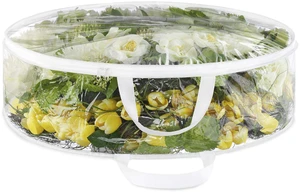 Clear Wreath Storage Container with Tear Resistant PE Material, 30" Christmas Storage Bag with Reinforced Handle and Zipper for Artificial Wreath, Garland and Holiday Decor Organization Clear Wreath Storage Container with Tear Resistant PE Material, 30" Christmas Storage Bag with Reinforced Handle and Zipper for Artificial Wreath, Garland and Holiday Decor Organization
