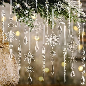 Crystal Christmas Tree Ornaments, Clear Acrylic Snowflake & Icicle, 18pcs
Faceted acrylic catches and reflects tree lights with icy sparkle, creating a crystal-like glow on snowflake & icicle shapes Crystal Christmas Tree Ornaments, Clear Acrylic Snowflake & Icicle, 18pcs
Faceted acrylic catches and reflects tree lights with icy sparkle, creating a crystal-like glow on snowflake & icicle shapes