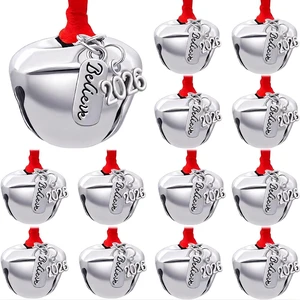 2026 Believe Christmas Bells, 12 Pieces Santa Claus Sleigh Bells Father Jingle Bell Christmas Eve Box Filler Christmas Tree Home Decoration (Silver, 1.4inch/35mm) 2026 Believe Christmas Bells, 12 Pieces Santa Claus Sleigh Bells Father Jingle Bell Christmas Eve Box Filler Christmas Tree Home Decoration (Silver, 1.4inch/35mm)