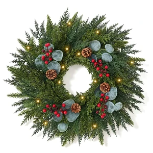 24 Inch Christmas Wreaths for Front Door-Norfolk Pine Christmas Door Wreath 24 Inch Christmas Wreaths for Front Door-Norfolk Pine Christmas Door Wreath