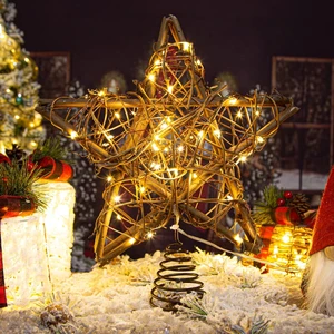 Christmas Tree Topper Star, Natural Rattan 10" 50 LED Dual Power Xmas Decor
Battery & USB Powered, Rustic Farmhouse Christmas Tree Star, Auto Timer Lighted Tree Topper for Holiday Seasonal Decorations Christmas Tree Topper Star, Natural Rattan 10" 50 LED Dual Power Xmas Decor
Battery & USB Powered, Rustic Farmhouse Christmas Tree Star, Auto Timer Lighted Tree Topper for Holiday Seasonal Decorations