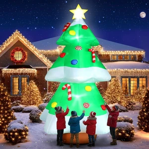 10 FT Christmas Tree Inflatables Outdoor Decorations with LED Lights, Giant Blow Up Christmas Tree Yard Decor with Star Treetop & Colorful Candy for Xmas Holiday Party Garden Patio Lawn Decor 10 FT Christmas Tree Inflatables Outdoor Decorations with LED Lights, Giant Blow Up Christmas Tree Yard Decor with Star Treetop & Colorful Candy for Xmas Holiday Party Garden Patio Lawn Decor