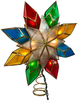 10-Light Multi-Color Capiz Star Tree Topper 10-Light Multi-Color Capiz Star Tree Topper