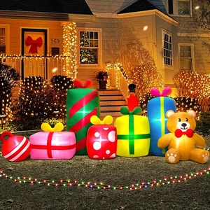 10FT Giant Christmas Inflatables Outdoor Decorations Gift Box Blow up Yard 10FT Giant Christmas Inflatables Outdoor Decorations Gift Box Blow up Yard
