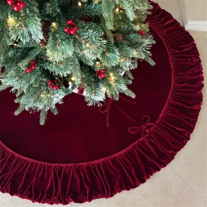 60-Inch Ruffled Velvet Christmas Tree Skirt, Burgundy
Fits 6 to 7.5 Ft Trees, Thick Foam Padding, Nylon Backing, Lace-Up Tie Closure, Gift Box Packaging 60-Inch Ruffled Velvet Christmas Tree Skirt, Burgundy
Fits 6 to 7.5 Ft Trees, Thick Foam Padding, Nylon Backing, Lace-Up Tie Closure, Gift Box Packaging