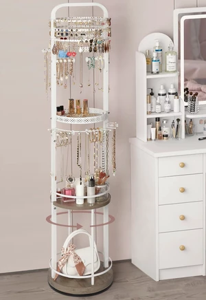 Jewelry Holder Organizer, Floor Jewelry Organizer with Earring Organizer Necklace Holder, Rotating Jewelry Stand Necklace Display Earring Storage, Large Hanging Jewelry Tree for Jewlery Bracelet Ring Jewelry Holder Organizer, Floor Jewelry Organizer with Earring Organizer Necklace Holder, Rotating Jewelry Stand Necklace Display Earring Storage, Large Hanging Jewelry Tree for Jewlery Bracelet Ring