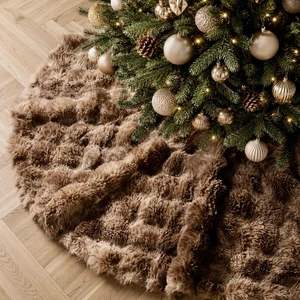 Christmas Tree Skirt 48 inch, Rustic Faux Fur Tree Skirt Brown Beige Gradient Puff Quilt Fluffy, Soft Plush Tree Cover for 5ft 6ft 7ft Trees, Farmhouse Christmas Decorations Home Decor Christmas Tree Skirt 48 inch, Rustic Faux Fur Tree Skirt Brown Beige Gradient Puff Quilt Fluffy, Soft Plush Tree Cover for 5ft 6ft 7ft Trees, Farmhouse Christmas Decorations Home Decor