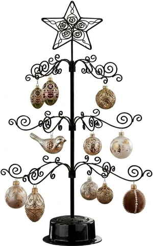 24" Rotating Ornament Tree Display Stand Metal Christmas Tree Black 24" Rotating Ornament Tree Display Stand Metal Christmas Tree Black