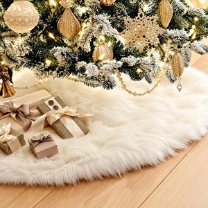 72 Inch Faux Fur Christmas Tree Skirt White Plush Skirt for Merry Christmas Party Christmas Tree Decoration 72 Inch Faux Fur Christmas Tree Skirt White Plush Skirt for Merry Christmas Party Christmas Tree Decoration