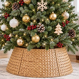 Christmas Tree Collar 28 Inch, Woven Rattan Tree Skirt for Artificial Trees Christmas Tree Collar 28 Inch, Woven Rattan Tree Skirt for Artificial Trees