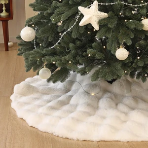 60inch Extra Large White Christmas Tree Skirt Faux Fur Tree Skirt