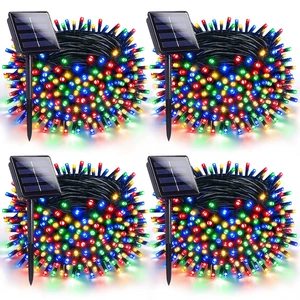 Solar Christmas Lights Outdoor 4 Pack 152FT 400LED String Lights Multicolor Solar Christmas Lights Outdoor 4 Pack 152FT 400LED String Lights Multicolor