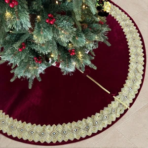 60-Inch Venetian Gilded Velvet Christmas Tree Skirt with Gold Border
Fits 6 to 7.5 Ft Trees, Glitter Accents, Foam Padding, Microfiber Backing, Button-Loop Closure, Gift Box Packaging 60-Inch Venetian Gilded Velvet Christmas Tree Skirt with Gold Border
Fits 6 to 7.5 Ft Trees, Glitter Accents, Foam Padding, Microfiber Backing, Button-Loop Closure, Gift Box Packaging