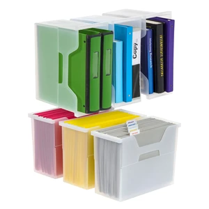 6-Pack Medium Desktop File Box with Open Lid, Clear 6-Pack Medium Desktop File Box with Open Lid, Clear