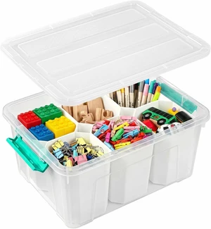 17QT Clear Storage Bins with Lids & Dividers for Crafts
Stackable 17-quart transparent box featuring 6 tall removable inserts. Perfect for organizing crafts, tools, toys & crayons 17QT Clear Storage Bins with Lids & Dividers for Crafts
Stackable 17-quart transparent box featuring 6 tall removable inserts. Perfect for organizing crafts, tools, toys & crayons