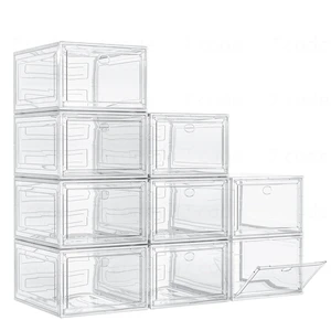 Large Thick Clear Shoe Organizer, Magnetic Door Stackable Shoe Storage Box
Foldable Shoe Storage Boxes for Sneakers & Boots, Space-Saving Closet Shoe Cabinet with Clear Magnetic Door, 9 Pack White Large Thick Clear Shoe Organizer, Magnetic Door Stackable Shoe Storage Box
Foldable Shoe Storage Boxes for Sneakers & Boots, Space-Saving Closet Shoe Cabinet with Clear Magnetic Door, 9 Pack White