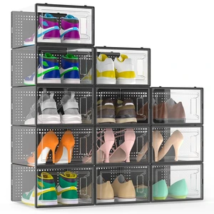 12 Pack Large Stackable Clear Plastic Shoe Storage Boxes Organizer, Black
Easy to Assemble and Stack, Fit Size 9, Ventilated Dust-Proof, For Sneaker, Closet, Entryway, Under Bed, Replace Shoe Rack 12 Pack Large Stackable Clear Plastic Shoe Storage Boxes Organizer, Black
Easy to Assemble and Stack, Fit Size 9, Ventilated Dust-Proof, For Sneaker, Closet, Entryway, Under Bed, Replace Shoe Rack
