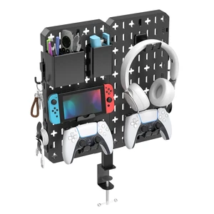 7 in 1 Clamp-on Desk Pegboard - No Drill Desk Side Storage with Phone Stand/Pen Holder/Storage Box/Headset & Controller Holder/Hooks, Detachable Gaming Pegboard for Office & Home Desktop Organizer 7 in 1 Clamp-on Desk Pegboard - No Drill Desk Side Storage with Phone Stand/Pen Holder/Storage Box/Headset & Controller Holder/Hooks, Detachable Gaming Pegboard for Office & Home Desktop Organizer
