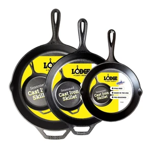 Pre-Seasoned Cast Iron Skillet 3-Piece Set: 8, 10.25 & 12 inch Pre-Seasoned Cast Iron Skillet 3-Piece Set: 8, 10.25 & 12 inch