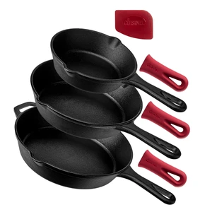 6+8+10-Inch Cast Iron Skillet Set, 3-Piece Pre-Seasoned Pan Set
3 Silicone Handle Covers, PFAS & PFOA-Free, Small Skillets for Eggs & Sides, Oven, Stovetop, Grill & Campfire Safe 6+8+10-Inch Cast Iron Skillet Set, 3-Piece Pre-Seasoned Pan Set
3 Silicone Handle Covers, PFAS & PFOA-Free, Small Skillets for Eggs & Sides, Oven, Stovetop, Grill & Campfire Safe