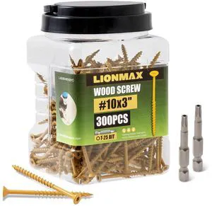 Deck Screws 3 Inch, Wood Screws #10 x 3, 300 PCS, Tan | Rust Resistant, Exterior Epoxy Coated, for Outdoor Construction/Frame/Fence, Coarse Thread, Torx/Star Drive, T25 Bit Included Deck Screws 3 Inch, Wood Screws #10 x 3, 300 PCS, Tan | Rust Resistant, Exterior Epoxy Coated, for Outdoor Construction/Frame/Fence, Coarse Thread, Torx/Star Drive, T25 Bit Included