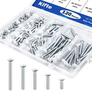 120 pcs Wall Plate Screws, White Outlet Screws 6-32 Thread Light Electrical Cover Panel Switch Plate Screws 5 Length Sizes (3/8", 9/16", 3/4", 1", 1.2") 120 pcs Wall Plate Screws, White Outlet Screws 6-32 Thread Light Electrical Cover Panel Switch Plate Screws 5 Length Sizes (3/8", 9/16", 3/4", 1", 1.2")