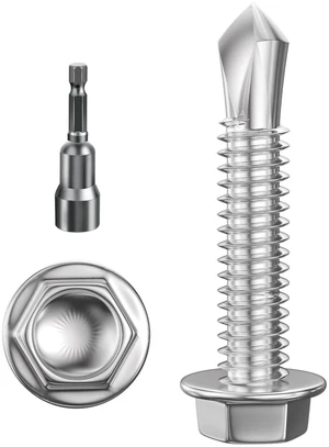 (250Pcs) #8×1" Hex Washer Head Self Drilling Screws, 410 Stainless Steel Metal SheetScrewsTEK Screws, Sheet Metal Self Tapping Screws (250Pcs) #8×1" Hex Washer Head Self Drilling Screws, 410 Stainless Steel Metal SheetScrewsTEK Screws, Sheet Metal Self Tapping Screws
