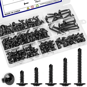Self Tapping Screws for Metal, 145PCS Self Tapping Screws, #8 x 1/2",5/8",3/4",1",1-1/4" Truss Head Sheet Metal Screws, 410 Stainless Steel Self Drilling Screws for Metal Wood Plastic Self Tapping Screws for Metal, 145PCS Self Tapping Screws, #8 x 1/2",5/8",3/4",1",1-1/4" Truss Head Sheet Metal Screws, 410 Stainless Steel Self Drilling Screws for Metal Wood Plastic