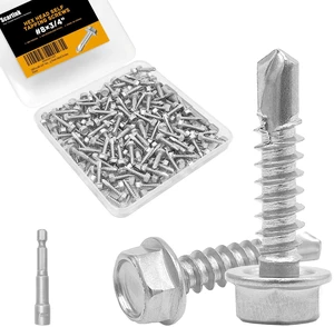 180Pcs #8×3/4" Hex Washer Head Self Drilling Screws Stainless Steel Self Tapping Sheet Metal Screws 180Pcs #8×3/4" Hex Washer Head Self Drilling Screws Stainless Steel Self Tapping Sheet Metal Screws