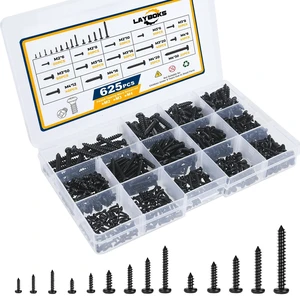 625 Pcs 14 Size Small Self Tapping Screws for Plastic and Metal, M2,M3,M4 Phillips Pan Head Small Screws,Black Carbon Steel Cross Recessed Round Head Self Tapper Screws Assortment Kit 625 Pcs 14 Size Small Self Tapping Screws for Plastic and Metal, M2,M3,M4 Phillips Pan Head Small Screws,Black Carbon Steel Cross Recessed Round Head Self Tapper Screws Assortment Kit