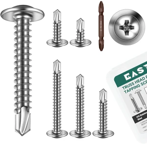 145Pcs #8 Self Tapping Screws for Metal, 410 Stainless Steel Truss Head Sheet Metal Screws, Self Drilling Screw, 1/2" 3/4" 1" 1-1/4" 1-1/2" Fast Tapping with Drill Bit 145Pcs #8 Self Tapping Screws for Metal, 410 Stainless Steel Truss Head Sheet Metal Screws, Self Drilling Screw, 1/2" 3/4" 1" 1-1/4" 1-1/2" Fast Tapping with Drill Bit