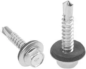 100Pcs #10x1'' Self Drilling Screws with Rubber Washer, 410 Stainless Steel Roofing Screws Hex Head Self Tapping Screws with EPDM Washer 100Pcs #10x1'' Self Drilling Screws with Rubber Washer, 410 Stainless Steel Roofing Screws Hex Head Self Tapping Screws with EPDM Washer